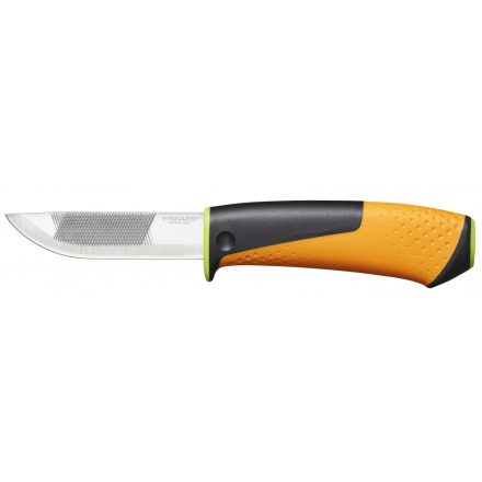 Fiskars 1023619 Kés Épületgépészeti Munkákhoz, Tokba Épített Élezővel